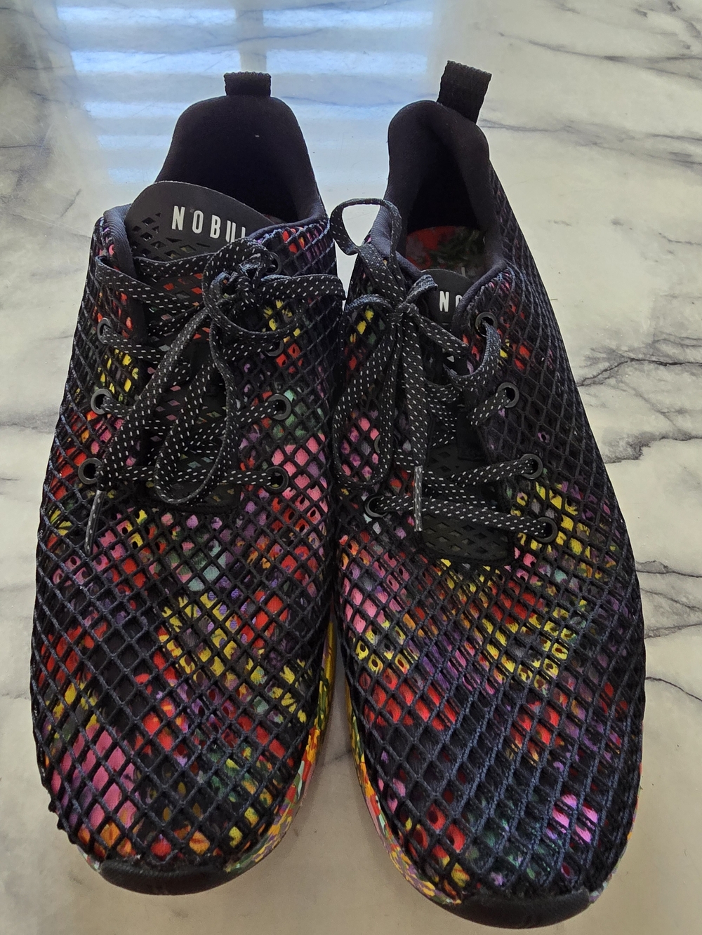 NOBULL Mesh Floral Running Sneakers - Black with Multicolor